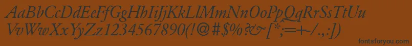 GaronddbItalic Font – Black Fonts on Brown Background