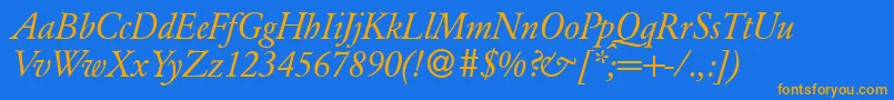 GaronddbItalic Font – Orange Fonts on Blue Background