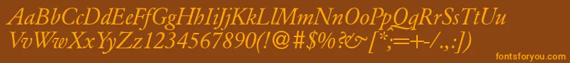 GaronddbItalic Font – Orange Fonts on Brown Background