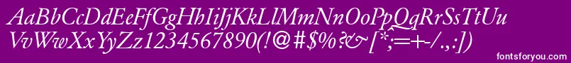 GaronddbItalic Font – White Fonts on Purple Background