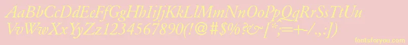 GaronddbItalic Font – Yellow Fonts on Pink Background