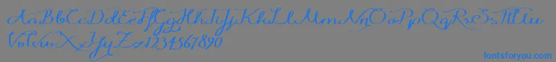 Windyraindemo-Schriftart – Blaue Schriften auf grauem Hintergrund