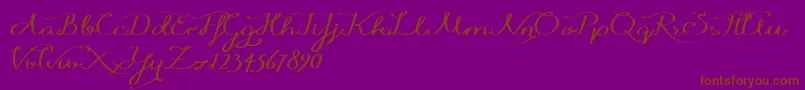 Windyraindemo-Schriftart – Braune Schriften auf violettem Hintergrund