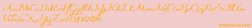 Windyraindemo-Schriftart – Orangefarbene Schriften auf rosa Hintergrund