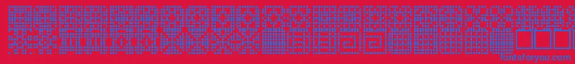 Tilethings Font – Blue Fonts on Red Background