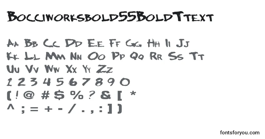 Bocciworksbold55BoldTtext-fontti – aakkoset, numerot, erikoismerkit