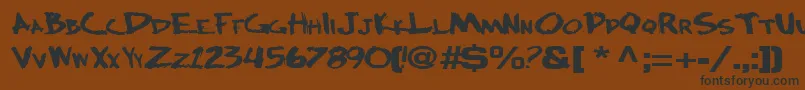 Bocciworksbold55BoldTtext-Schriftart – Schwarze Schriften auf braunem Hintergrund