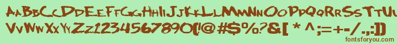 Bocciworksbold55BoldTtext Font – Brown Fonts on Green Background