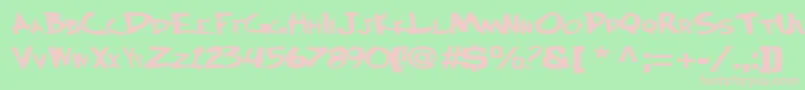 Шрифт Bocciworksbold55BoldTtext – розовые шрифты на зелёном фоне