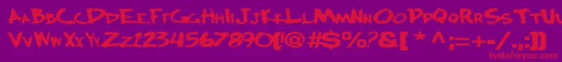 Bocciworksbold55BoldTtext Font – Red Fonts on Purple Background