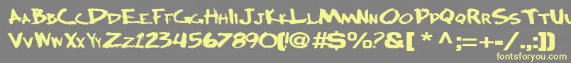 フォントBocciworksbold55BoldTtext – 黄色のフォント、灰色の背景