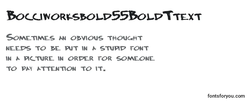 Bocciworksbold55BoldTtext -fontin tarkastelu