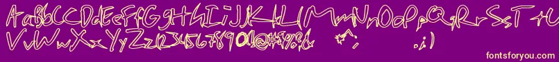 Cheap Font – Yellow Fonts on Purple Background