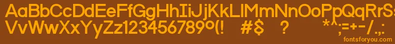 フォントProgressOrdinMac – オレンジ色の文字が茶色の背景にあります。