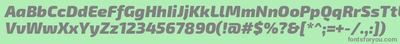 フォントExo2Blackitalic – 緑の背景に灰色の文字