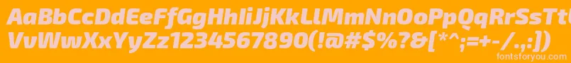 フォントExo2Blackitalic – オレンジの背景にピンクのフォント