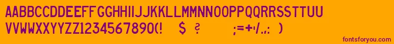 Heavyequipment Font – Purple Fonts on Orange Background