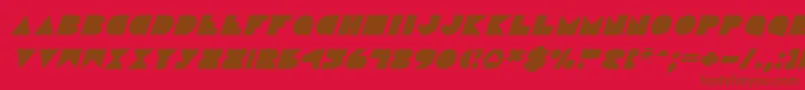 DiscoDeckItalic-fontti – ruskeat fontit punaisella taustalla
