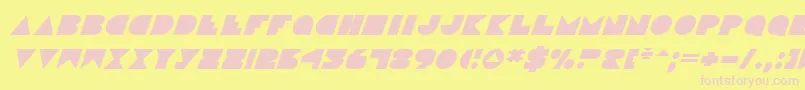 DiscoDeckItalic Font – Pink Fonts on Yellow Background