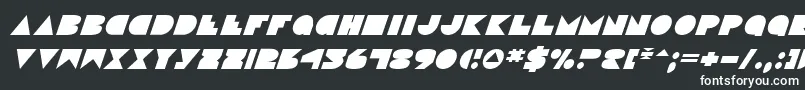 フォントDiscoDeckItalic – 黒い背景に白い文字