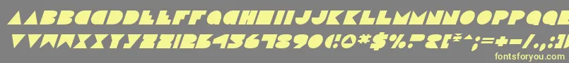 フォントDiscoDeckItalic – 黄色のフォント、灰色の背景