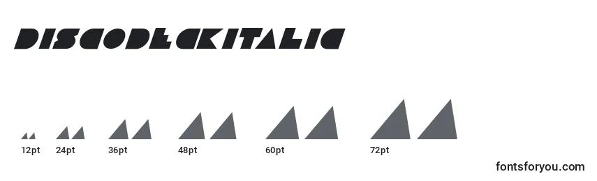 DiscoDeckItalic Font Sizes