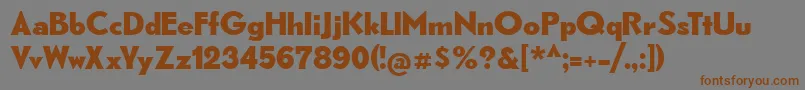 CatRhythmus-Schriftart – Braune Schriften auf grauem Hintergrund