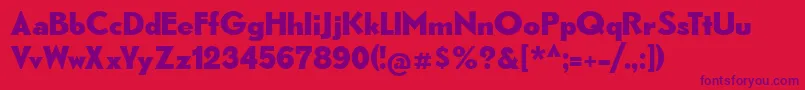 CatRhythmus-Schriftart – Violette Schriften auf rotem Hintergrund