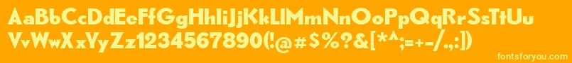 CatRhythmus Font – Yellow Fonts on Orange Background