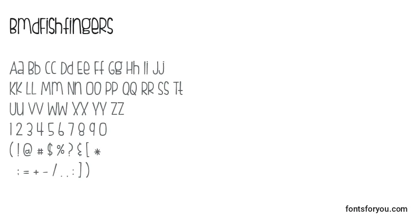 BmdFishfingers-fontti – aakkoset, numerot, erikoismerkit