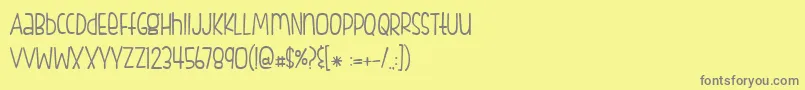 Więcej informacji o czcionce BmdFishfingers Czcionka BmdFishfingers – szare czcionki na żółtym tle