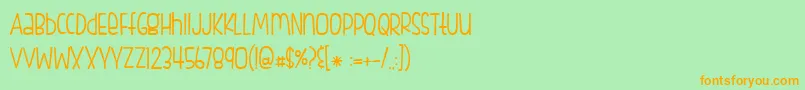 BmdFishfingers Font – Orange Fonts on Green Background