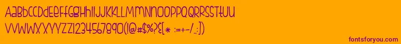 BmdFishfingers Font – Purple Fonts on Orange Background