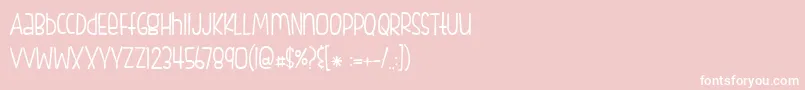 BmdFishfingers-Schriftart – Weiße Schriften auf rosa Hintergrund