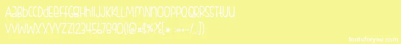 BmdFishfingers Font – White Fonts on Yellow Background