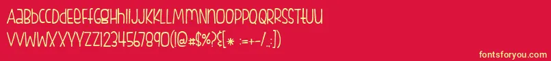 BmdFishfingers Font – Yellow Fonts on Red Background