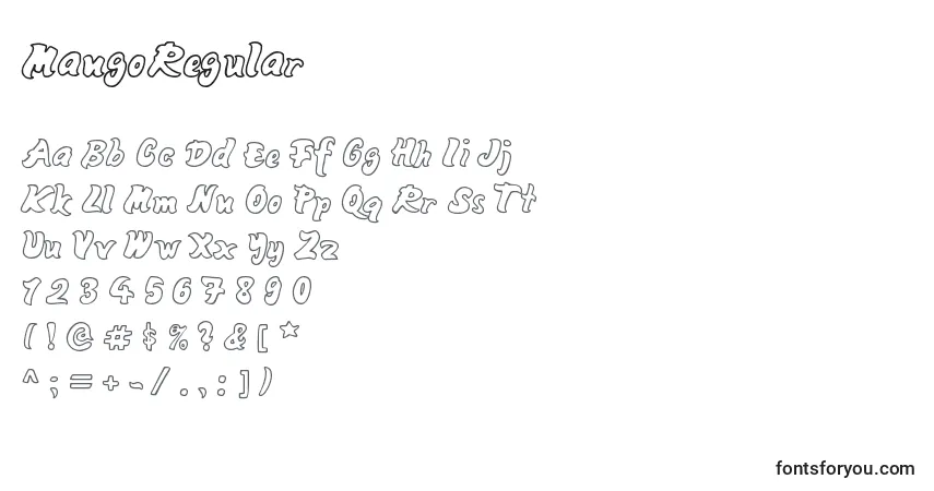 Fuente MangoRegular - alfabeto, números, caracteres especiales
