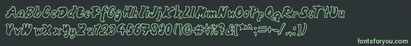 MangoRegular Font – Green Fonts on Black Background