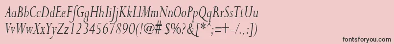 フォントPurloincondensedItalic – ピンクの背景に黒い文字