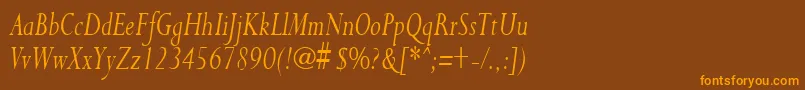 PurloincondensedItalic Font – Orange Fonts on Brown Background