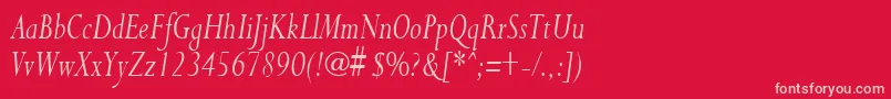 PurloincondensedItalic Font – Pink Fonts on Red Background