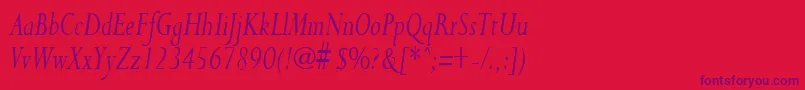 PurloincondensedItalic Font – Purple Fonts on Red Background