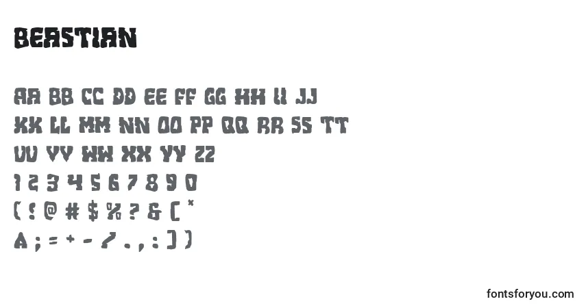 Шрифт Beastian – алфавит, цифры, специальные символы