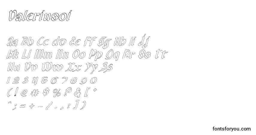 Шрифт Valeriusoi – алфавит, цифры, специальные символы