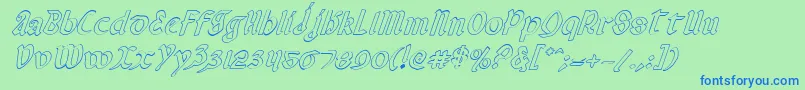 Valeriusoi-Schriftart – Blaue Schriften auf grünem Hintergrund
