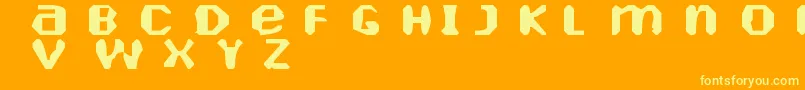 HeartelyFontely-Schriftart – Gelbe Schriften auf orangefarbenem Hintergrund