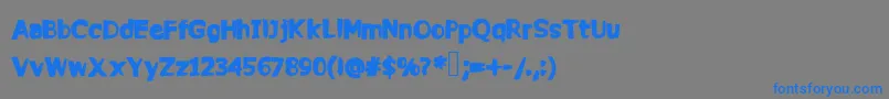 フォントCommy – 灰色の背景に青い文字