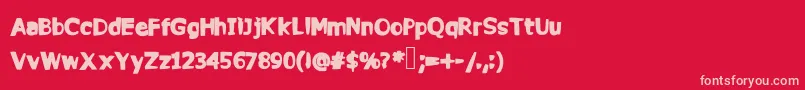 Commy Font – Pink Fonts on Red Background