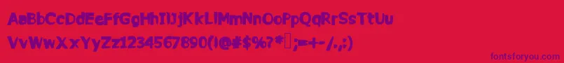 Commy Font – Purple Fonts on Red Background