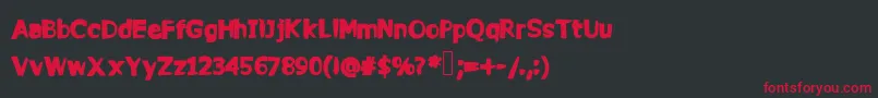 Commy Font – Red Fonts on Black Background
